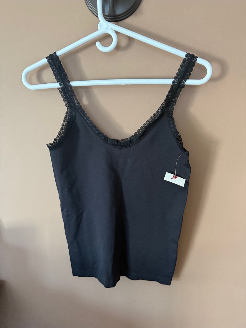 Women’s Lace-Trim Tank Camisole - Black